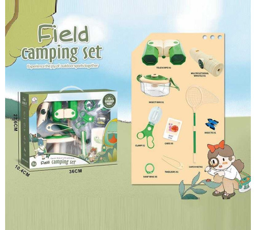 Набір дослідника JLX 6622-8 (24) комаха, компас, бінокль, бокс, сочок, кільця, ремінець, щипці, картки, в коробці