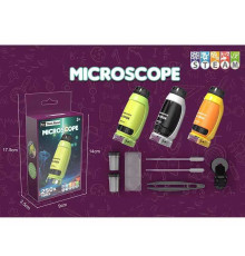 Мікроскоп 229 A (120/2) 3 кольори, 250х збільшення, підсвічування, фокусування, 2 колби, предметне скельце, пінцет, 2 піпетки, тримач, в коробці, ВИДАЄТЬСЯ ТІЛЬКИ МІКС ВИДІВ