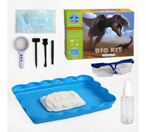 Розкопки WL 104 (36) “Динозаври”, таця, гіпсовий брикет, інструменти, захисні окуляри, маска, в коробці