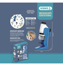 Мікроскоп 2228 A (36) збільшення 60-180х, інструменти, зразок, скельця, підсвічування, в коробці