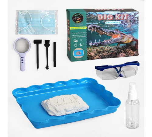 Розкопки WL 115 (36) “Рептилії”, таця, гіпсовий брикет, інструменти, захисні окуляри, маска, в коробці