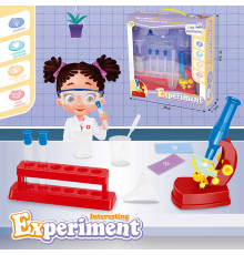 Набір хіміка W 610 (24) пробірки, мірний стаканчик, окуляри, пінцет, лійка, мікроскоп на батарейках, підсвітка, в коробці