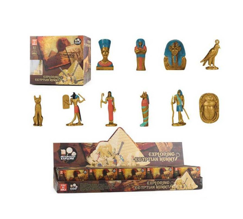 Розкопки 401-1 (12/2) ЦІНА ЗА 10 ШТУК В БЛОЦІ “Єгипетська піраміда”, 10 фігурок, долото, в коробці