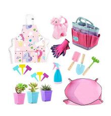 Набір садівника 168-98 (36) інструменти, органайзер, розпилювач, поливалка, 3 горщики, рукавички, фартух, в коробці