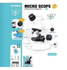 Мікроскоп 2503 A (48) збільшення 100х, 200х та 600х, інструменти, зразки, баночки, підсвічування, в коробці