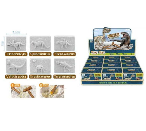 Розкопки 5895 (12) брикет, інструменти, скам'янілості, ЦІНА ЗА 12 ШТУК В БЛОЦІ, в коробці