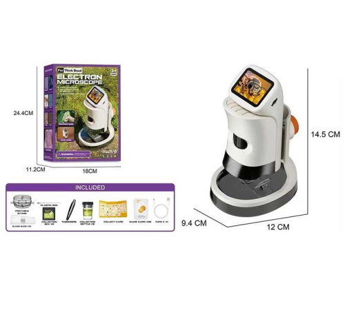 Мікроскоп 6789 (24/2) збільшення 100х-1000х, 2-дюймовий екран, підтримка карти пам’яті, HD-відео, LED-підсвічування, кабель USB Type-C, картки, в коробці – в наличии! Купите сейчас у KAZKOVA