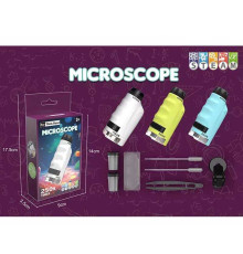 Мікроскоп 1220 A (120/2) КОЛІР БІЛИЙ, 250х збільшення, підсвічування, фокусування, 2 колби, предметне скельце, пінцет, 2 піпетки, тримач, в коробці, ВИДАЄТЬСЯ ТІЛЬКИ МІКС ВИДІВ
