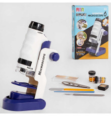 Мікроскоп 1220-1 (72/2) на батарейках, аксесуари, світло, в коробці