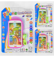 Телефон музичний С 506 Е9 (240/2) 3 кольори, лампочка, шнурок, звуки, пісні, на листі