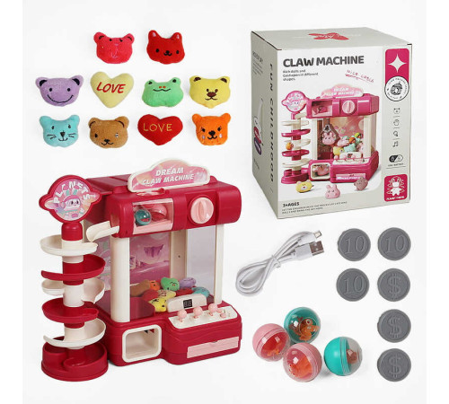 Ігровий автомат G 228 A Штрих = 98929 (6) підсвічування, мелодії, м’які іграшки, кульки, від батарейок/мережі, гра з кулькою, монетки, в коробці