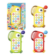 Телефон 34691 (216/2) "WToys", 3 кольори, ОЗВУЧУВАННЯ УКРАЇНСЬКОЮ МОВОЮ, пісні, мелодії, казки, вірші, скоромовки, загадки, підсвічування, прорізувачі, брязкальце, в коробці, ВИДАЄТЬСЯ ТІЛЬКИ МІКС ВИДІВ