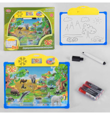 Плакат-дощечка 7172 (24/2) "Play Smart" зоопарк, пакування рос. мовою, навчальний, інтерактивний, на батарейках, в коробці