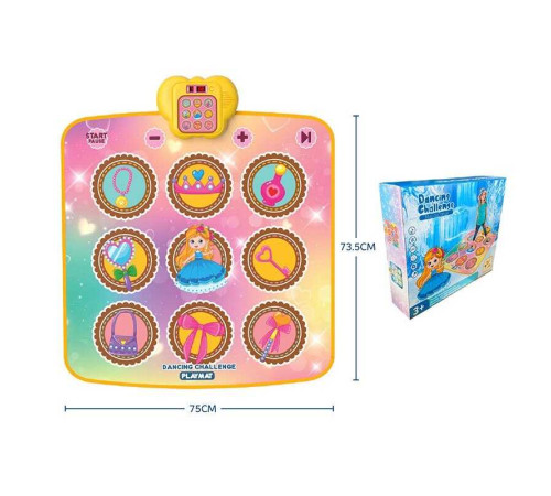 Танцювальний килимок 638-8 (24/2) озвучення англійською мовою, на батарейках, 84 х 72 см, музика, пісні, підсвічування, 5 рівнів гри, в коробці