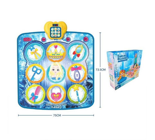 Танцювальний килимок 638-9 (24/2) озвучення англійською мовою, на батарейках, 84 х 72 см, музика, пісні, підсвічування, 5 рівнів гри, в коробці