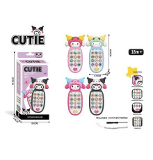 Телефон EC 666-2 A2 (288/2) музика, пісні, озвучування англійською мовою, числа, тварини, на батарейках, підсвітка, в коробці, ВИДАЄТЬСЯ МІКС