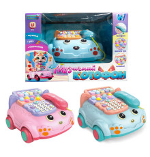 Музичний котофон 21607 (24) "WToys", ОЗВУЧУВАННЯ УКРАЇНСЬКОЮ МОВОЮ, музика, клавіші, навчання, на коліщатках, пальчикова гра, в коробці