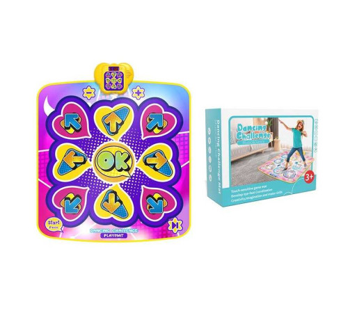 Танцювальний килимок 66399 y-17 (24/2) озвучення англійською мовою, на батарейках, 84 х 100 см, музика, пісні, підсвічування, 5 режимів гри, в коробці