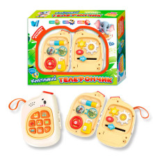 Іграшка "Кмітливий телефончик" 52548 (72) "WToys", ОЗВУЧУВАННЯ УКРАЇНСЬКОЮ МОВОЮ, пісні, скоромовки, звуки, загадки, пальчикові ігри, підсвічування, в коробці