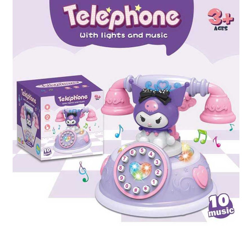 Телефон DH 009-21 (108/2) на батарейках, герой, 10 мелодій, підсвітка, звук дзвінку, пісні, озвучення англійською мовою, цифри, в коробці