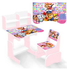 гр Парта шкільна "Цуценята" ПШ 060 / ПШ 061 (1) ЛДСП, сакура, 69*45 см, + 1 стілець, з пеналом