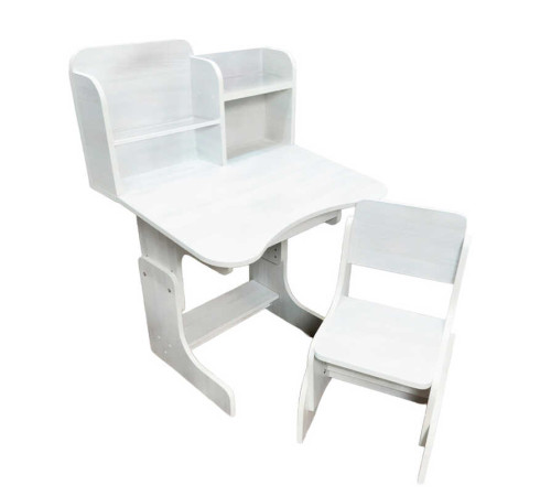 гр Парта шкільна ПШ 059 (1) ЛДСП, біле дерево, 69*45 см, + 1 стілець, з пеналом