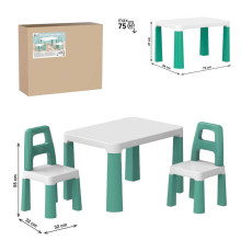 гр Дитячий стіл з двома стільцями 0440 (1) "Technok Toys", заокруглені кути, ніжки зі вставками, 2 стільця, в коробці