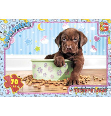 гр Пазли 70 ел. "G-Toys" "Домашні улюбленці" AN 139 (62) + постер, розмір елемента 5х3см, розмір зібраної картинки 30х21см, в коробці