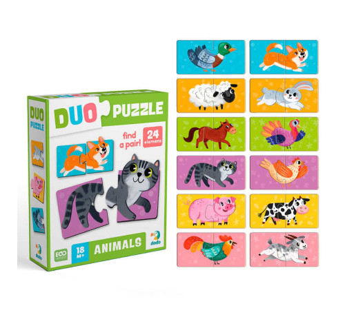 гр Пазл ДУО "Тваринки-половинки" 300689 (120) "Dodo" – в наличии! Купите сейчас у KAZKOVA