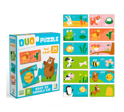 гр Пазл ДУО "Хто що їсть" 300691 (120) "Dodo" – в наличии! Купите сейчас у KAZKOVA