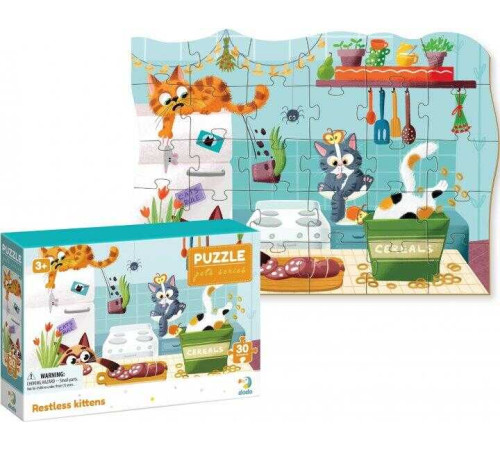 гр Пазли картонні (3-4 роки) "Невгамовні котики" 300541 (36) "Dodo", 30 елементів, 27х20 см – в наличии! Купите сейчас у KAZKOVA