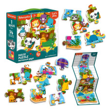 гр Maxi puzzle "Fisher Price. Мої веселі друзі" VT1711-10 укр (6) "Vladi Toys", 14 елементів, постер, в коробці