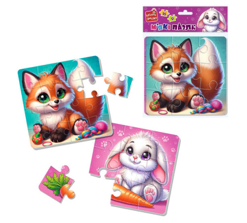 гр М’які пазли "Зайчик та лисичка" VT1102-35 (24) "Vladi Toys", 2 пазли, 9 елементів та 16 елементів, в пакеті – в наличии! Купите сейчас у KAZKOVA