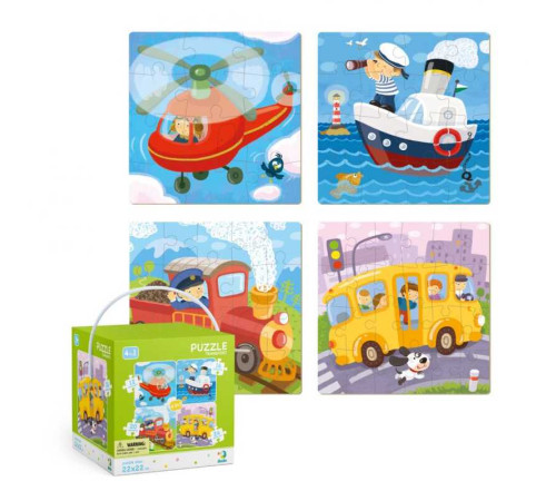 гр Пазли 4 в 1 "Транспорт" 300132 (12) "Dodo", в коробці гр Пазли 4 в 1 "Транспорт" 300132 (12) "Dodo", в коробці