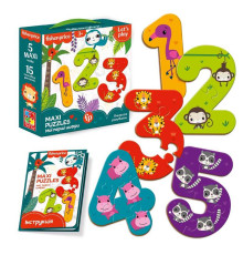 гр Maxi puzzle "Fisher Price. Мої перші цифри" VT1711-07 укр (12) "Vladi Toys", 15 елементів, в коробці