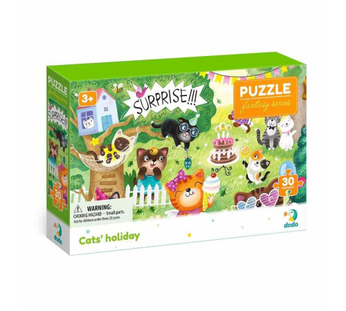 гр Пазли картонні (3-4 роки) "Свято котиків" 300417 (36) "Dodo", 30 елементів, 27х20 см – в наличии! Купите сейчас у KAZKOVA