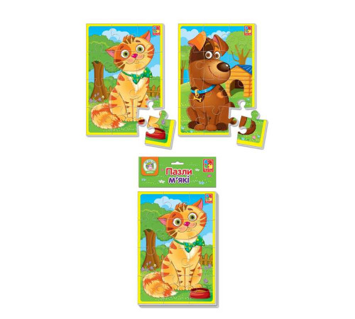 гр М'які пазли А5 "Котик та песик" VT 1103-43 (25) укр "Vladi Toys", 18 елементів гр М'які пазли А5 "Котик та песик" VT 1103-43 (25) укр "Vladi Toys", 18 елементів
