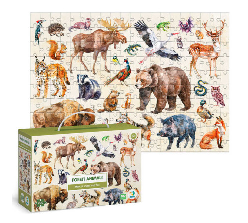 гр Монтессорі пазл "Лісові тварини" 300629 (16) "DoDo", 200 елементів, 33х47 см гр Монтессорі пазл "Лісові тварини" 300629 (16) "DoDo", 200 елементів, 33х47 см