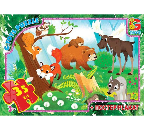 гр Пазли 35 ел. "G Toys" Вчимося з задоволенням: Лісові мешканці" GF 04 (62) – в наличии! Купите сейчас у KAZKOVA