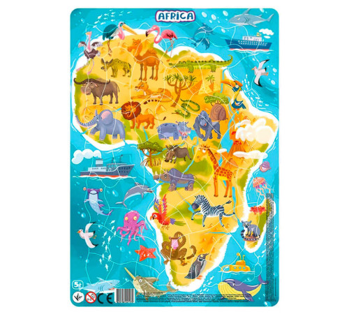 гр Пазли картонні (5-7 років) з рамкою "Африка" R 300175 (24) 53 деталі "Dodo" – в наличии! Купите сейчас у KAZKOVA