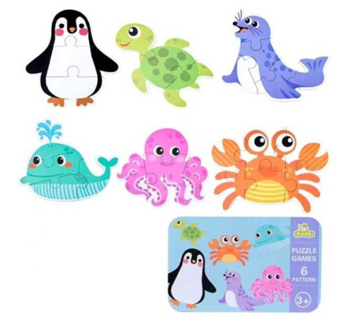 Набір пазлів С 58637 (60) "Морські мешканці", 6 картинок, в коробці – в наличии! Купите сейчас у KAZKOVA