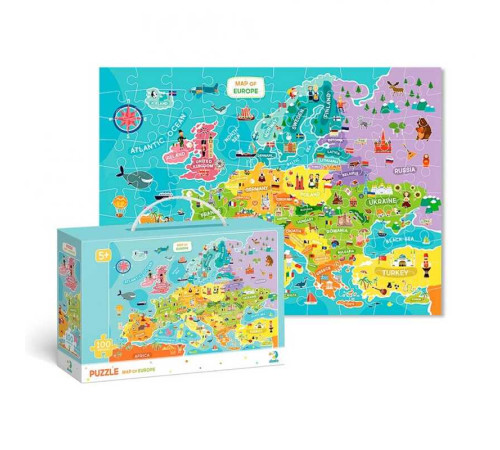 гр Пазли картонні (5-7 років) "Карта Європи" англ. версія 300124 (10) 100 елементів, в коробці "Dodo" гр Пазли картонні (5-7 років) "Карта Європи" англ. версія 300124 (10) 100 елементів, в коробці "Dodo"
