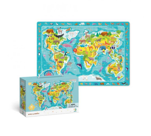 гр Пазл 80 ел. "Мапа Світу Тваринки" 300133 (12) "Dodo" гр Пазл 80 ел. "Мапа Світу Тваринки" 300133 (12) "Dodo"
