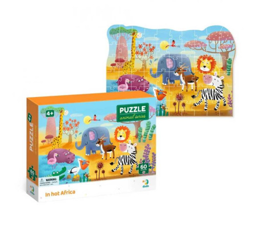 гр Пазл 60 ел. "Спекотна Африка" 300376 (48) "Dodo", розмір елемента 4.5х4см, розмір зібраної картинки 32х23см, в коробці гр Пазл 60 ел. "Спекотна Африка" 300376 (48) "Dodo", розмір елемента 4.5х4см, розмір зібраної картинки 32х23см, в коробці
