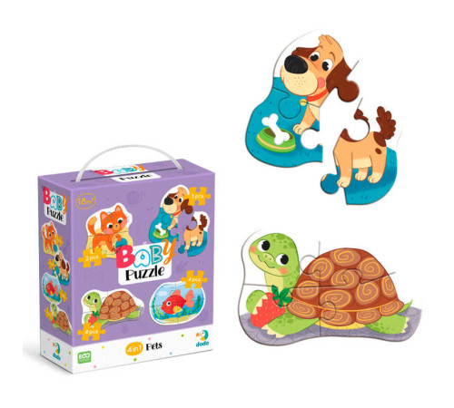 гр Пазл 4 в 1 "Baby puzzle. Домашні тварини" 300688 (48) "DoDo", 4 картинки, в коробці гр Пазл 4 в 1 "Baby puzzle. Домашні тварини" 300688 (48) "DoDo", 4 картинки, в коробці