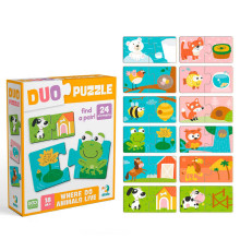 гр Пазл ДУО "Звірята та їх домівки" 300690 (120) "Dodo"