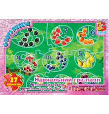 гр Пазли 27 ел. "G-Toys" - "Рахуємо фрукти та ягоди від 1 до 10" ZAH 02 (62) + постер, в коробці