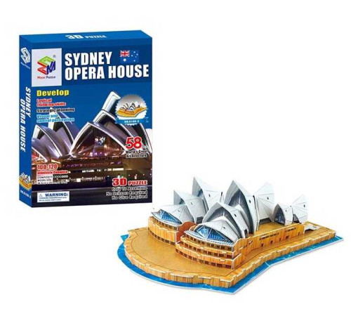 Пазли 3D G 168-2 (24) "Сіднейський оперний театр", 58 елементів, висота 15 см, у коробці