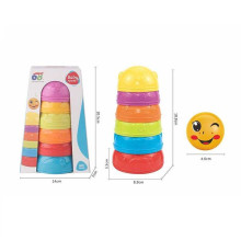 Пірамідка 618-125 (96/2) “Ведмедик”, 6 елементів, м’ячик з дзвіночком, в коробці