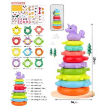 Пірамідка KD 827-22 (96/2) 10 елементів, висота, 29 см, наліпки, у сітці